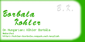 borbala kohler business card
